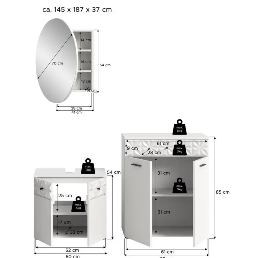 Merkloos Hioshop Prisma badkamer P8 wit