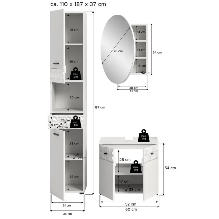 Merkloos Hioshop Prisma badkamer P4 wit