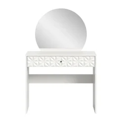 Hioshop Prisma kaptafel 1 lade 1 spiegel wit
