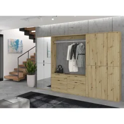 Draaideurkasten-Hioshop ProjektX kledingkast 4 deuren eiken decor