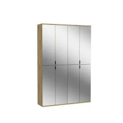 Hioshop ProjektX kledingkast - 8 deuren spiegel