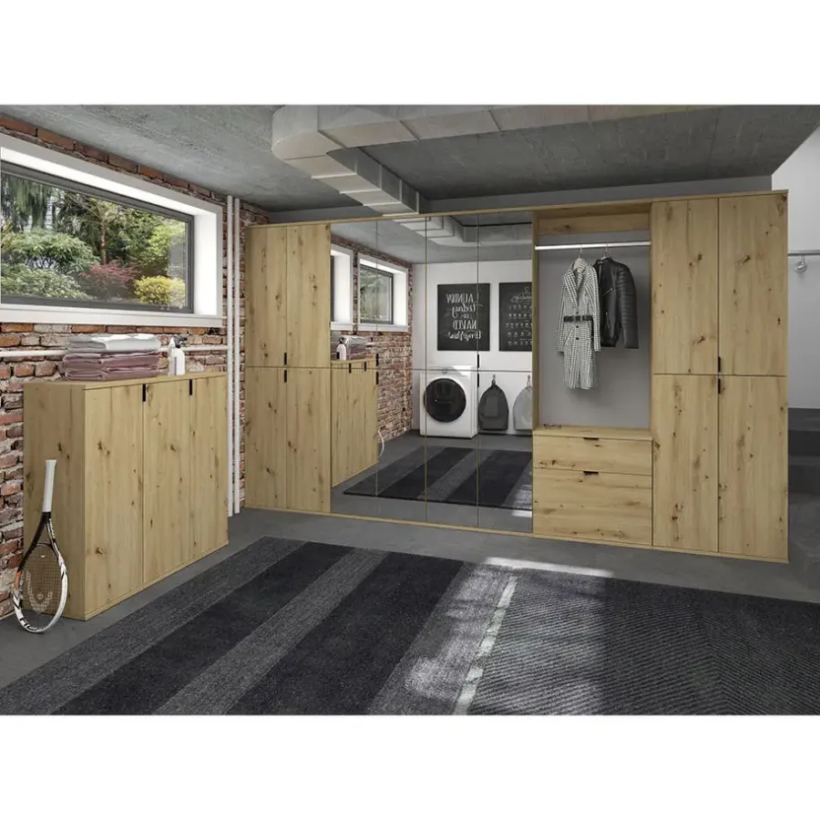 Hioshop ProjektX kommode 2+1 deuren 3 deuren eiken decor