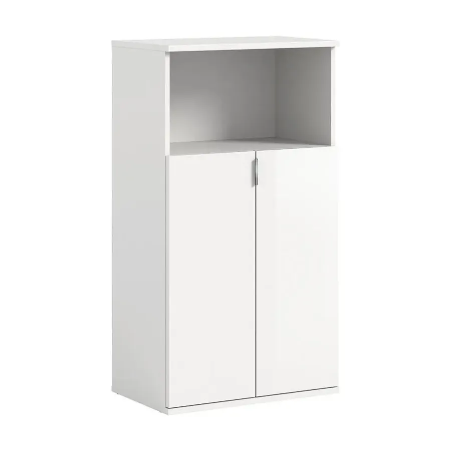 Schoenenkasten-Hioshop ProjektX schoenenkast 2 deuren 1 vak wit hoogglans