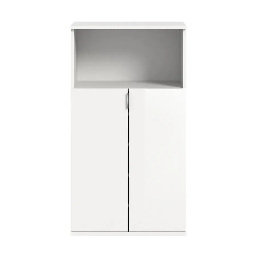 Schoenenkasten-Hioshop ProjektX schoenenkast 2 deuren 1 vak wit hoogglans