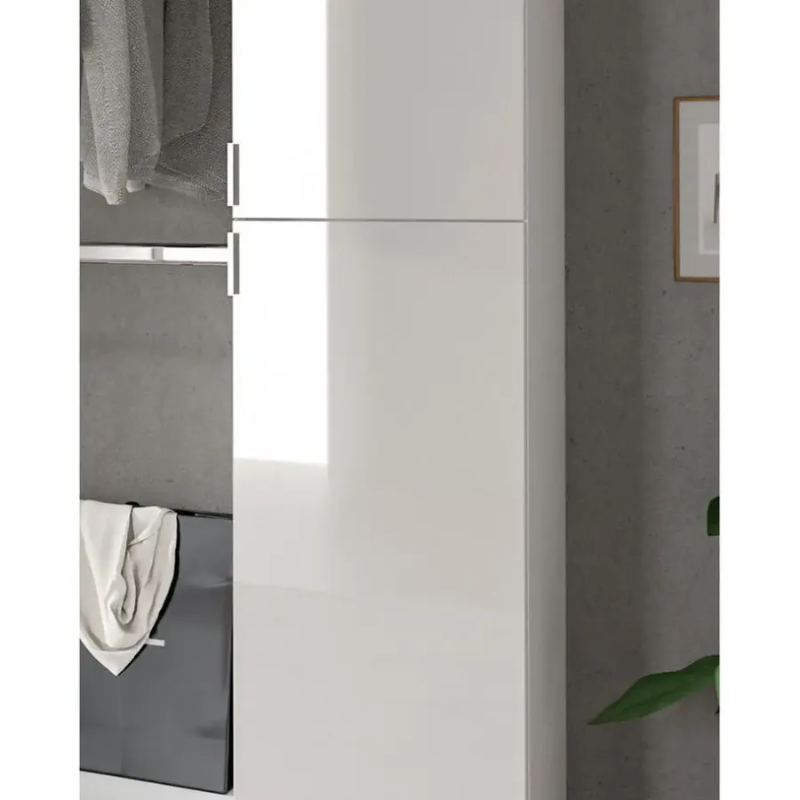 Schoenenkasten-Hioshop ProjektX schoenenkast 2 deuren 1 vak wit hoogglans