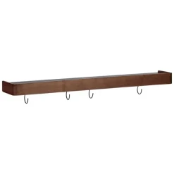 Merkloos Hioshop Protopia Dan-Form wandplank met haken 9 haken fineer walnoot