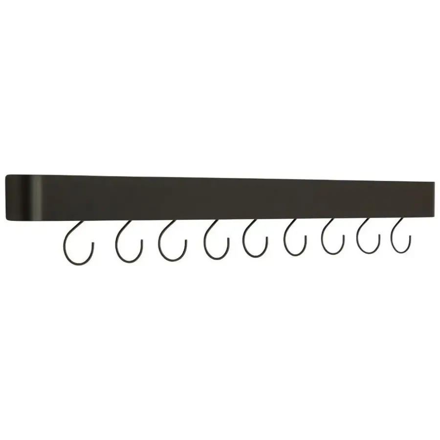 Wandplanken-Merkloos Hioshop Protopia Dan-Form wandplank met haken 9 haken fineer essen zwart