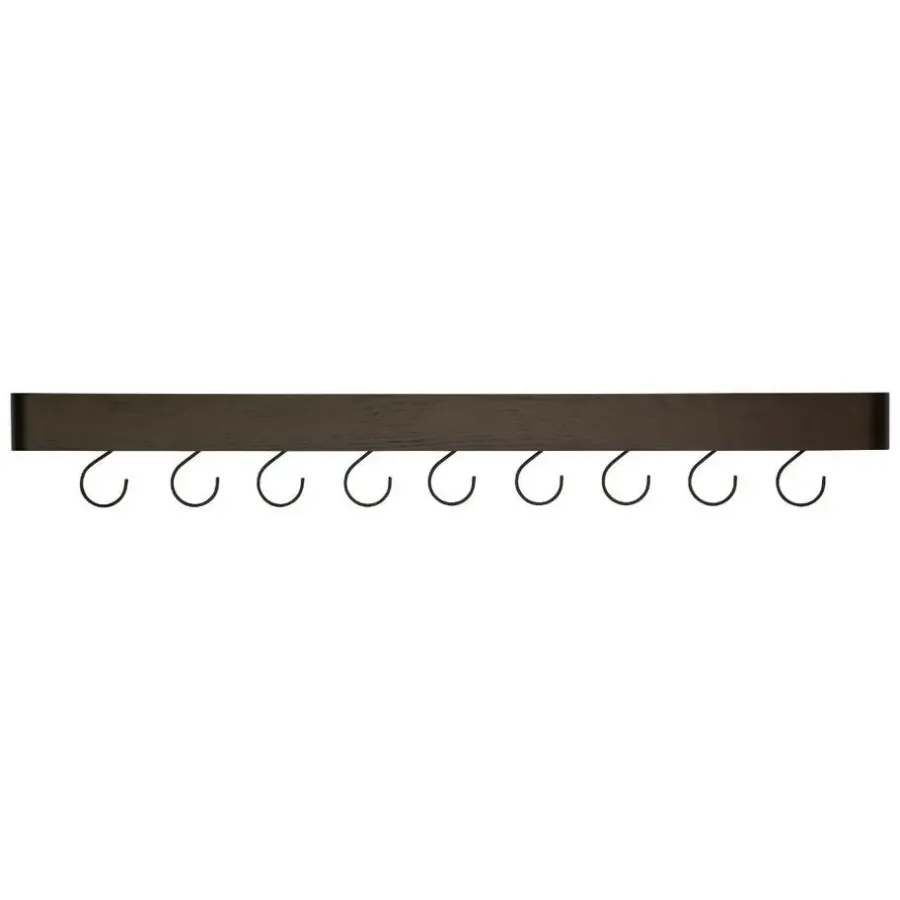 Wandplanken-Merkloos Hioshop Protopia Dan-Form wandplank met haken 9 haken fineer essen zwart