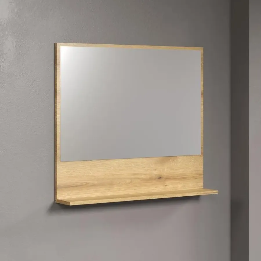 Hioshop PureBliss spiegel bad 80cm met plank eik decor