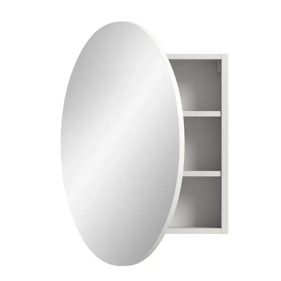 Hioshop Riff spiegelkast Ø70 cm 1 deur wit