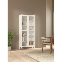 Buffetkasten-Hioshop Roma vitrinekast 2 deuren wit