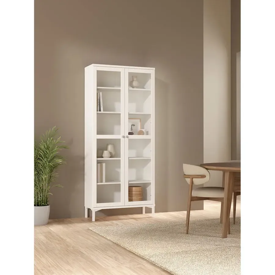 Buffetkasten-Hioshop Roma vitrinekast 2 deuren wit