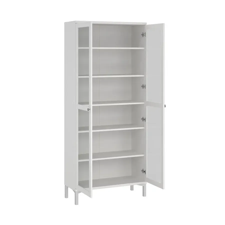Buffetkasten-Hioshop Roma vitrinekast 2 deuren wit
