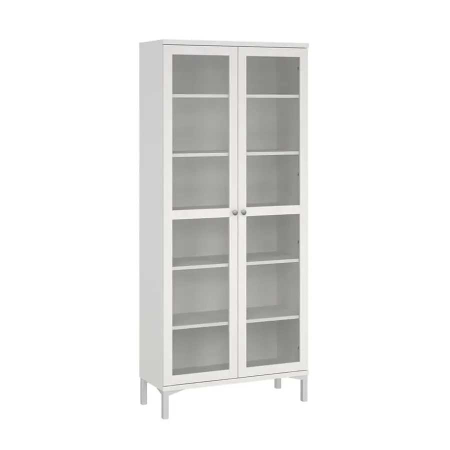 Buffetkasten-Hioshop Roma vitrinekast 2 deuren wit