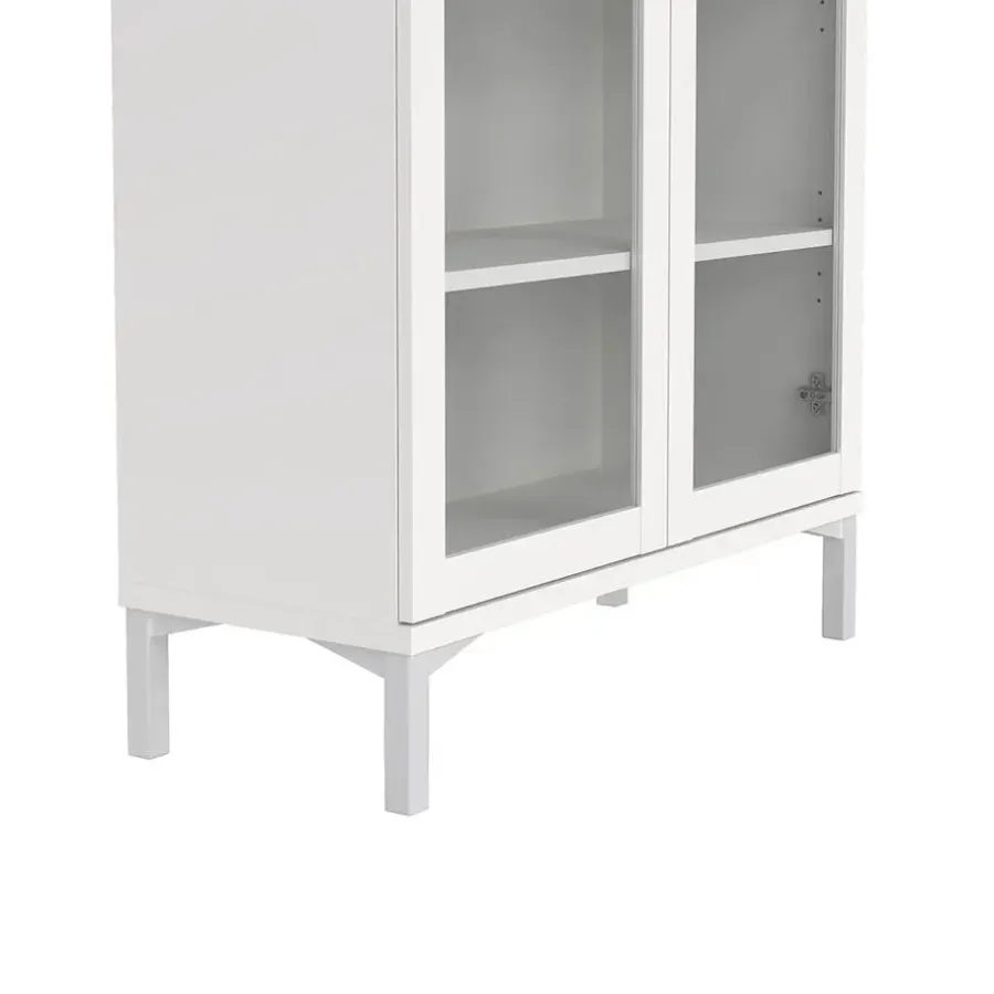 Buffetkasten-Hioshop Roma vitrinekast 2 deuren wit