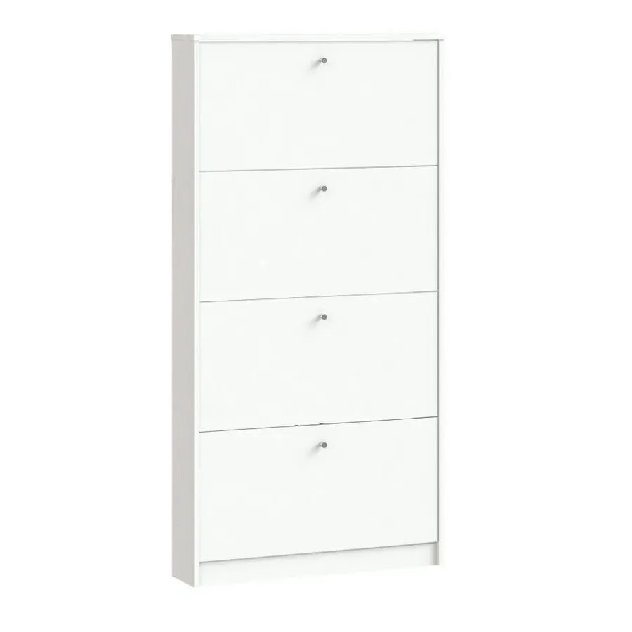 Schoenenkasten-Hioshop Schoenenkast wit mat 75x148x17 cm Escape