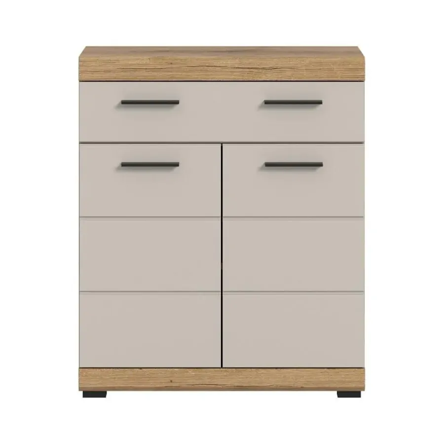 Badmeubelsets-Merkloos Hioshop Scout badkamerkast 2 deuren- 1 lade kasjmier decor mat- eiken decor