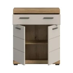 Badmeubelsets-Merkloos Hioshop Scout badkamerkast 2 deuren- 1 lade kasjmier decor mat- eiken decor