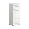 Hoge Kasten-Merkloos Hioshop Scout badkamerkast 1 deur- 1 lade wit hoogglans- wit