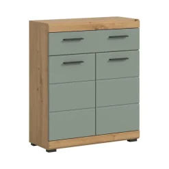 Badmeubelsets-Merkloos Hioshop Scout badkamerkast 2 deuren- 1 lade salvie decor- eiken decor