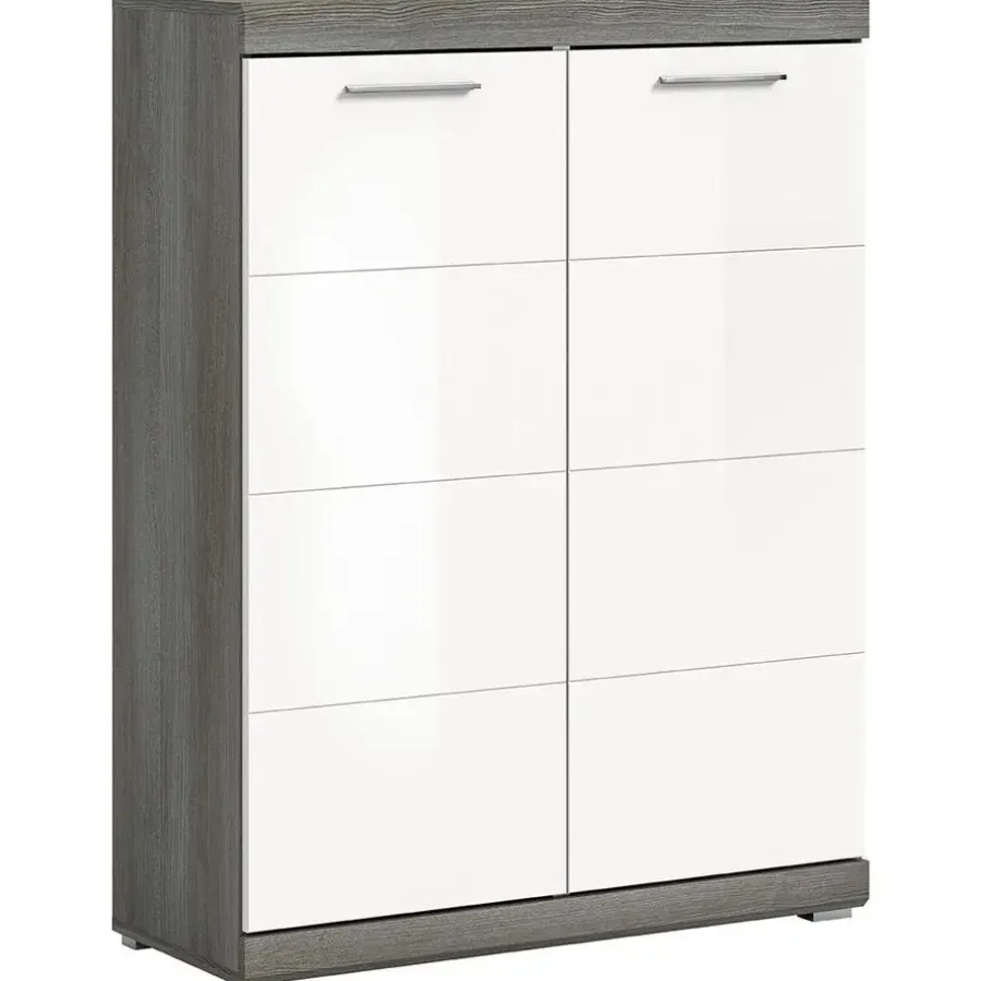 Hioshop Scout schoenenkast 2 deuren wit hoogglans