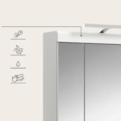 Merkloos Hioshop Scout spiegelkast inclusief verlichting 2 deuren- 3 spiegeldeuren- 3