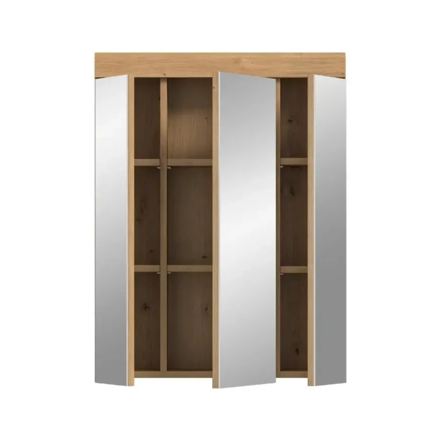 Merkloos Hioshop Scout spiegelkast 3 spiegeldeuren salvie decor- eiken decor