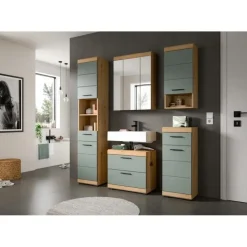 Merkloos Hioshop Scout spiegelkast 3 spiegeldeuren salvie decor- eiken decor