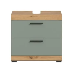 Merkloos Hioshop Scout wastafel 2 deuren- 2 lades- 2 planken salvie decor- eiken decor
