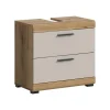 Merkloos Hioshop Scout wastafel 2 lades kasjmier decor mat- eiken decor