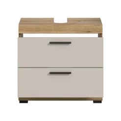 Merkloos Hioshop Scout wastafel 2 lades kasjmier decor mat- eiken decor