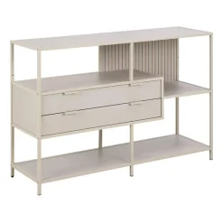 Wandkasten-Hioshop Sea wandkast 2 lades 3 planken grijs