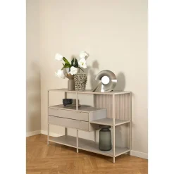 Wandkasten-Hioshop Sea wandkast 2 lades 3 planken grijs