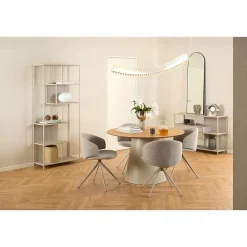 Wandkasten-Hioshop Sea wandkast 2 lades 3 planken grijs