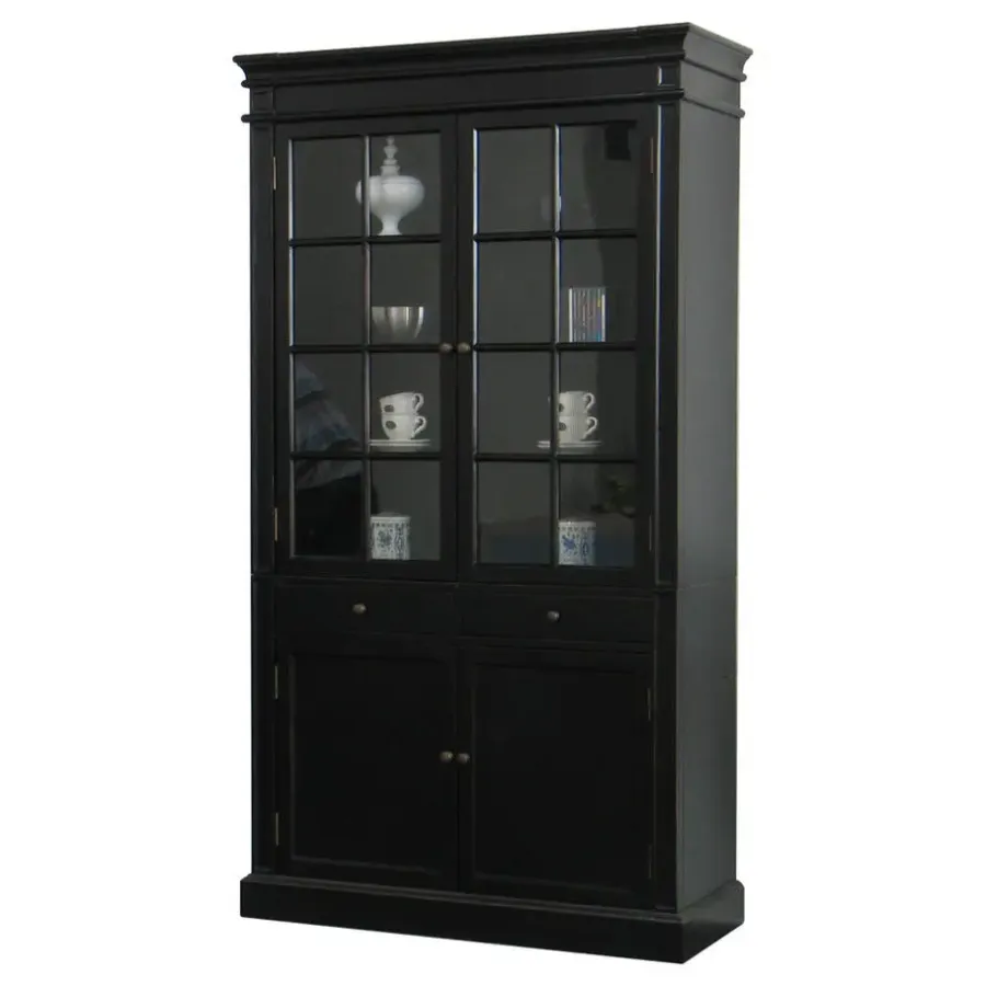 Buffetkasten-Hioshop Servieskast Mozart zwart dressoir met opzet