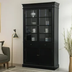 Buffetkasten-Hioshop Servieskast Mozart zwart dressoir met opzet