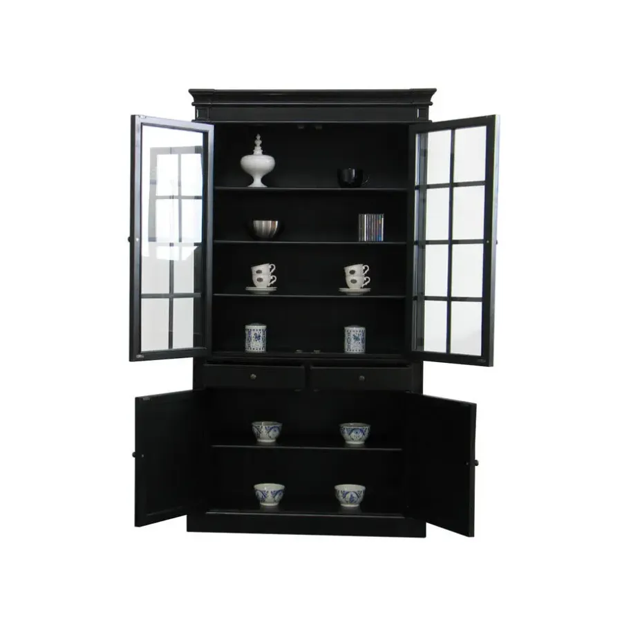 Buffetkasten-Hioshop Servieskast Mozart zwart dressoir met opzet