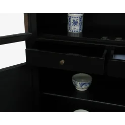 Buffetkasten-Hioshop Servieskast Mozart zwart dressoir met opzet