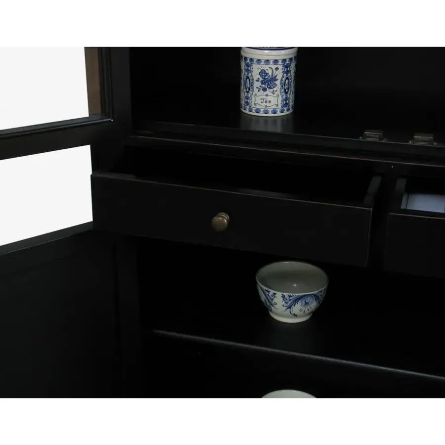 Buffetkasten-Hioshop Servieskast Mozart zwart dressoir met opzet