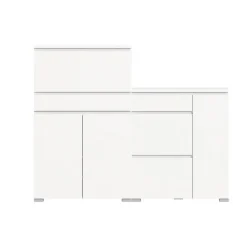 Schoenenkasten-Merkloos Hioshop Shoelove schoenenkast set met 2 3 deuren- 2 vouwdeuren- 1 lade wit