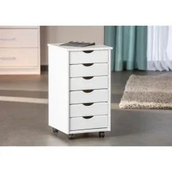 Ladekasten|Ladekasten-Hioshop Simra kommode kantoorarchief op wielen 6 lades wit