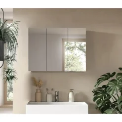 Spiegelkasten-Merkloos Hioshop Soft spiegelkast 3 spiegeldeuren grijs Nachbildung