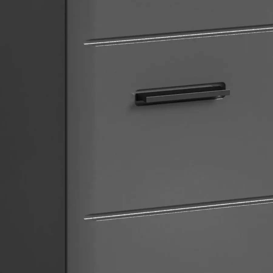 Wastafelkasten-Merkloos Hioshop Soft wastafel 2 deuren grijs hoogglans- grijs