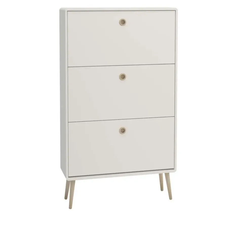 Schoenenkasten-Hioshop Softline schoenenkast 6 kleppen wit