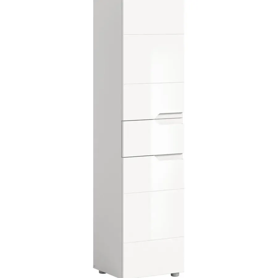 Merkloos Hioshop Solero badkamerkast 2 deuren- 1 lade wit hoogglans- wit