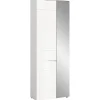 Merkloos Hioshop Solero kledingkast 1 deur- 1 spiegeldeur wit hoogglans- wit