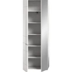 Merkloos Hioshop Solero kledingkast 1 deur- 1 spiegeldeur wit hoogglans- wit