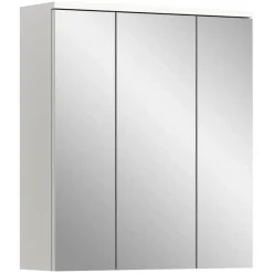 Spiegelkasten-Merkloos Hioshop Solero spiegelkast 3 spiegeldeuren wit hoogglans- wit