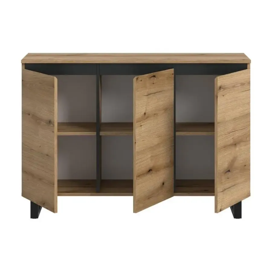 Merkloos Hioshop Tomasa dressoir 3 deuren eiken decor