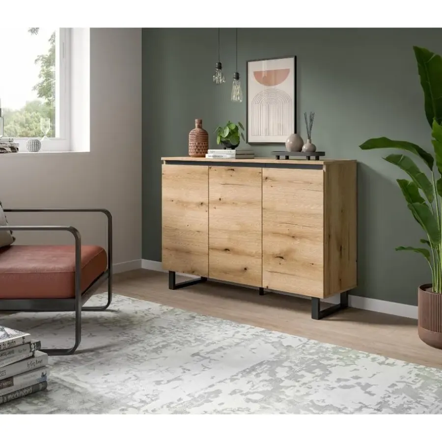 Merkloos Hioshop Tomasa dressoir 3 deuren eiken decor